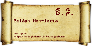 Belágh Henrietta névjegykártya